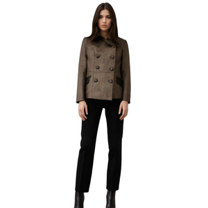 90s Vintage leather jacket Ruff Hewn womens  Medium boho rebel double breasted